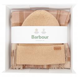 Coffret cadeau bonnet et &eacute;charpe Barbour Aubrey Camel