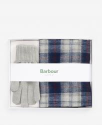 Ensemble &eacute;charpe et gants en tartan Barbour Bleu Granit